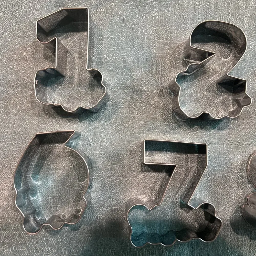 Vintage Number Cookie Cutter Set 1-10 Birthday Anniversary Cake Decorating